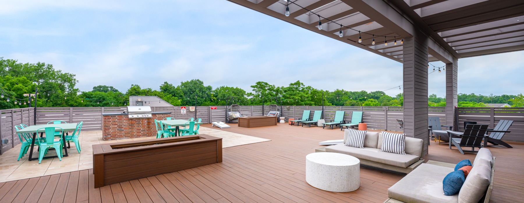 Deck with furniture and grills